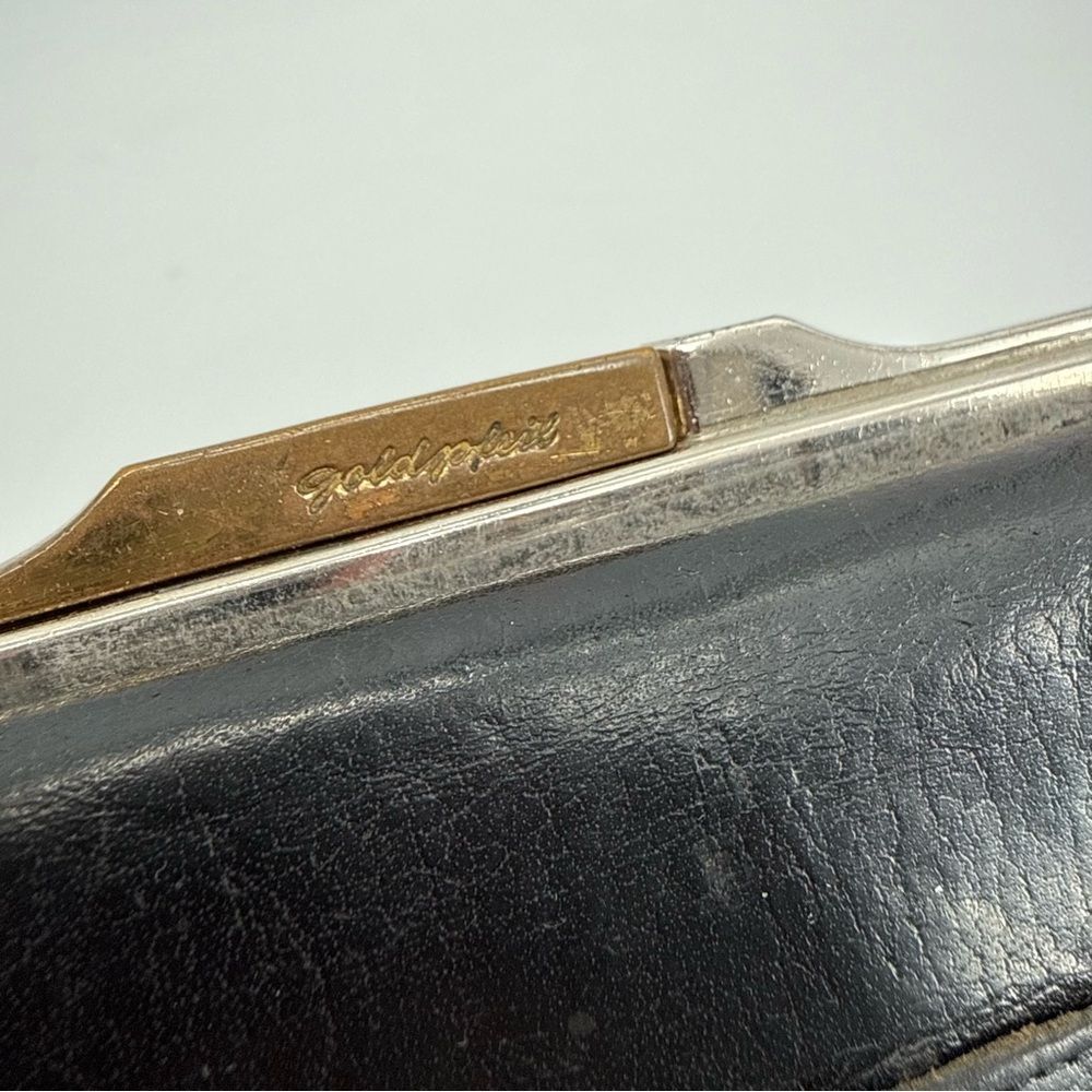Gold Pfeil Sport Genuine Leather Wallet Black Made in Germany Vintage - Picture 5 of 14
